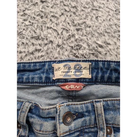 We the Free Jeans Women 28 Blue Distressed High Rise Casual CRVY Cropped Stretch - Picture 4 of 10